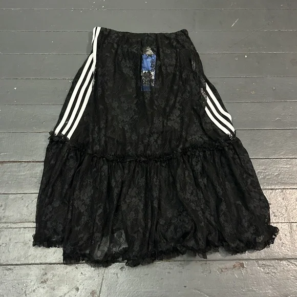 Adidas Originals Lace Black Maxi Skirt - Picture 2 of 8